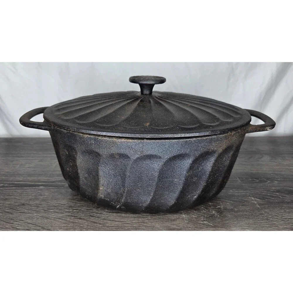 Paula Deen Cast Iron Oval Dutch Oven Roasting Casserole & Lid 11.5” x 8.5” 5 QT